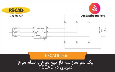 شبیه سازی یک سو ساز سه فاز تمام موج کنترل شده در PSCAD
