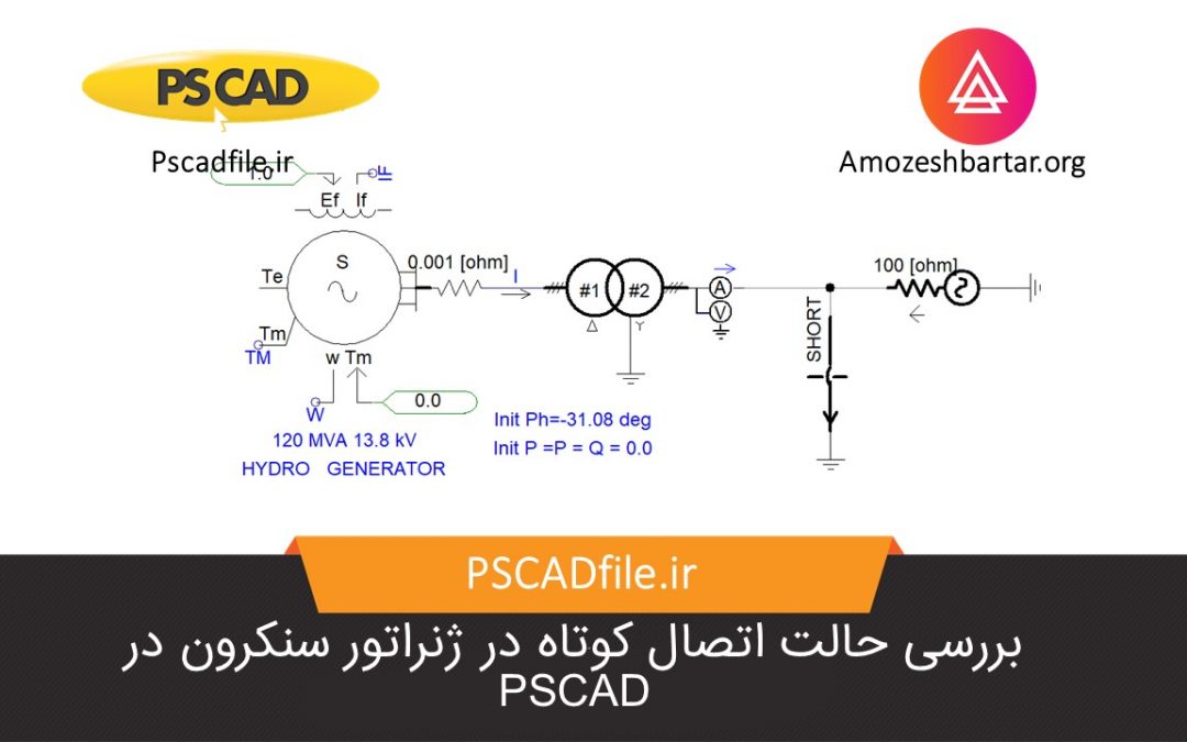بررسی حالت اتصال کوتاه در ژنراتور سنکرون در PSCAD